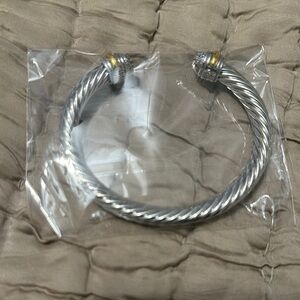 Twist Cable Bracelet with Gold Accents